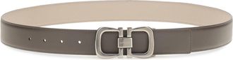 Ferragamo Mens Reversible Leather Belt Brown Patterned Dark Calf Bos Taurus E Braces