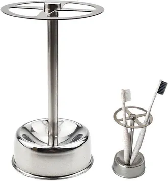 OEM Soporte De Acero Inoxidable Para Cepillos De Dientes El&eacute;ctricos En El Ba&ntilde;o, Con Dise&ntilde;o Ventilado Y Compartimentos Separados