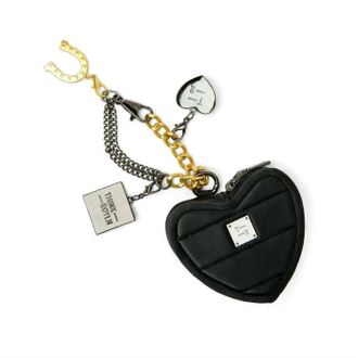 Think Royln Womens Luxe Heart Pouch In Black