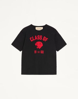 Valentino T-Shirt Valentino In Cotone Con Stampa Panther Uomo NERO/ROSSO XXL