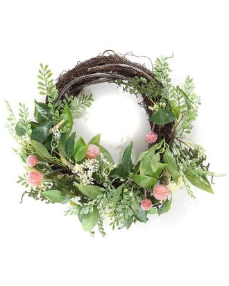 Safavieh Faux 21In Sweetgum & Mandarin Semi-Wreath