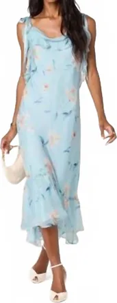 Astr Womens Nissa Midi Dress In Blue Floral