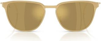 Ferrari 56mm Square Sunglasses in Gold Matte /Mirror Gold at Nordstrom