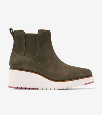 Cole Haan Womens ZER&Oslash;GRAND City Wedge Waterproof Boots - Green Size 10.5