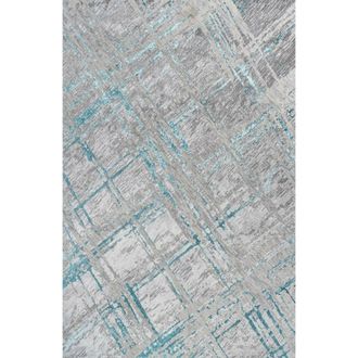 Jonathan Y Designs Slant Modern Abstract Area Rug in Gray/turquoise at Nordstrom, Size 3Ft 0In X 5Ft 0In