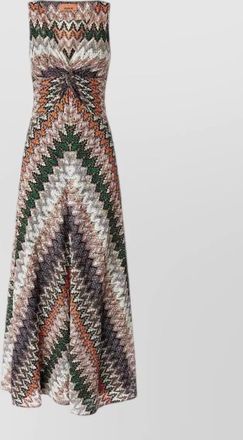 Missoni knotted chevron v neck long dress