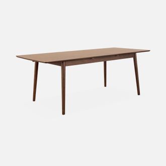 Sweeek Sweeek - Mesa De Comedor Rectangular Extensible De 6-8 Plazas, Lina, Madera De Nogal, 210x90x75 Cm