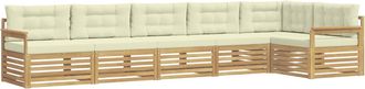 vidaXL Conjunto De Sof&aacute;s De Exterior 6 Uds. Blanco Y Crema Poli&eacute;ster Vidaxl