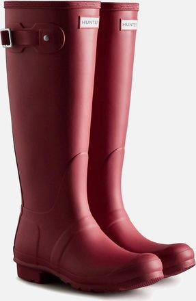 Hunter Womens Hunter Original Tall Boot Rubber Womens Merlot Wellington Boots - Red - Size: 5