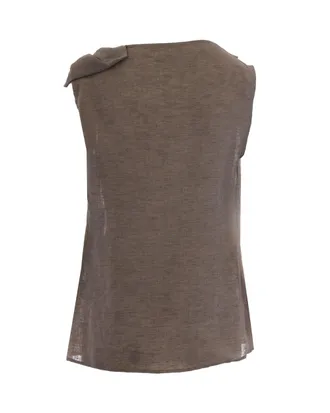 Fabiana Filippi Knot-Neck Linen Blouse - Gray