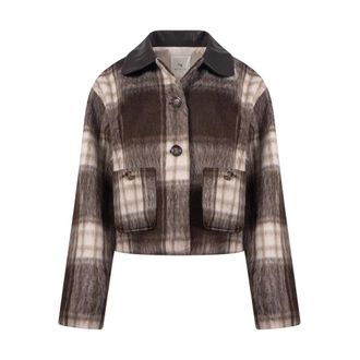 Nukus Nukus - Hetty Jas Check - Dames - Jassen - Bruin - Maat: S Poliester