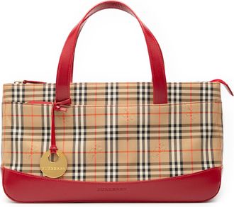 Burberry Pre-owned Womens Haymarket Check Canvas Handbag - Tan Textile - One Size