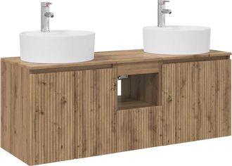 vidaXL Juego De Muebles De Ba&ntilde;o 3 Uds. Roble Artisan Vidaxl
