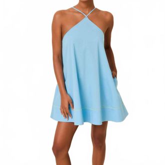 Solid & Striped Grace Mini Dress In Ocean Mist