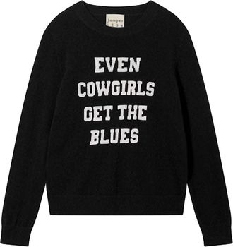 JUMPER 1234 Womens Even Cowgirls Crew Sweater In Black