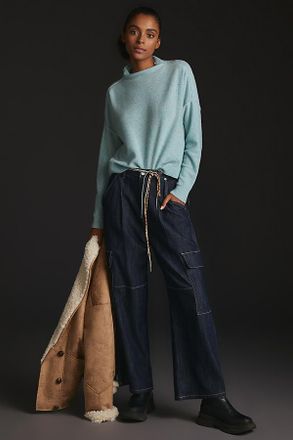 Pilcro Alani 100% Cashmere Mock-Neck Sweater