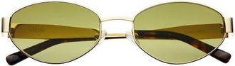 Freyrs Eyewear Soho Oval Sunglasses in Gold /Green at Nordstrom