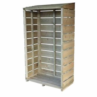 Shires Sawn 2 11 x 1 5 Tall Wall Pressure Treated Log Store in Light Brown