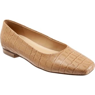 Trotters Honor Flat - Multiple Widths Available in Bone Croco Embossed at Nordstrom, Size 10.5