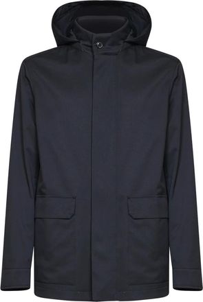 Ermenegildo Zegna Jassen, Heren, Blauw, 2Xl, Wol, Lichte Jas