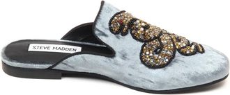 Steve Madden Velvet Light Blue/Grey Schoenen - Dames - Slip ons - Grijs - 35 1/2 EU - Schoenen