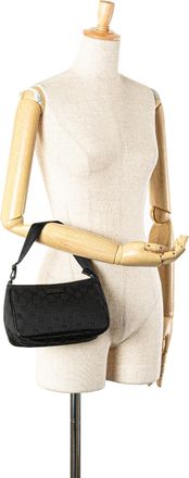 Gucci Womens Gg Canvas Shoulder Bag - Black Textile - One Size