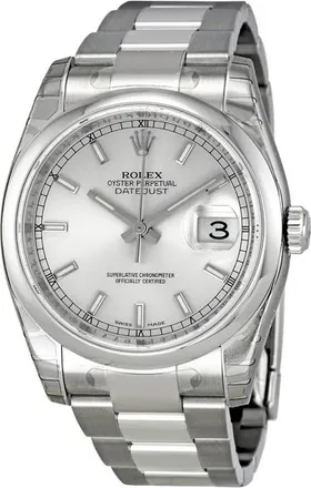 Rolex Pre-owned Rolex Datejust 36 Silver Dial Stainless Steel Oyster Bracelet Automatic Unisex Watch 116200SSO