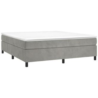 vidaXL Vidaxl - Cama Box Spring Con Colch&oacute;n Terciopelo Gris Claro 200x200 Cm