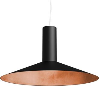 Lumicom Vera Sospensione, 1xE27, max 42W, metallo, nero opaco/foglia rame, D.40cm - Lumicom