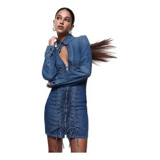 Liu Jo Dames, Jurken, Blauw, Maat: M
