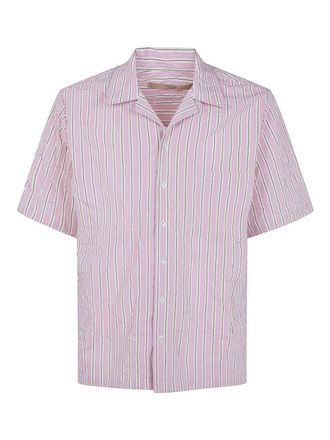 Nuur Striped Short Sleeved Bowling Shirt
