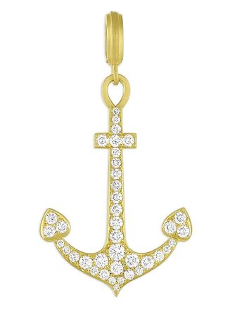 Leigh Maxwell Jewelry 18K yellow gold diamond anchor pendant - women - Diamond/18kt Yellow Gold - One Size