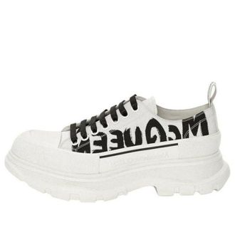 Alexander McQueen Tread Slick Low Lace Up Canvas Graffiti White Black 682423WIABD9488