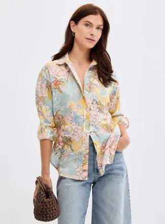 Lauren Ralph Lauren Womens Animated floral pure linen shirt