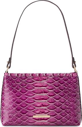 Brahmin Lorelei Croc Embossed Leather Shoulder Bag in Island Petal at Nordstrom