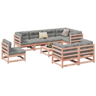 Berkfield Home 9 Piece Garden Sofa Set Solid Wood Douglas Fir in Brown