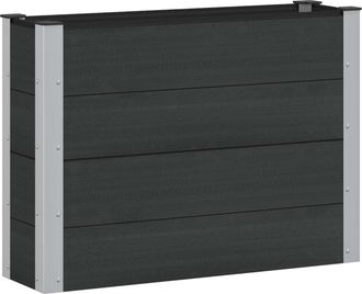 vidaXL Arriate Elevado Negro 100 X 30 X 72 Cm Wpc Y Aluminio Vidaxl