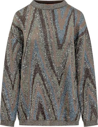 Missoni Oversized Ronde Hals Trui - Dames - Ronde hals truien - Veelkleurig - XS - Truien & Vesten