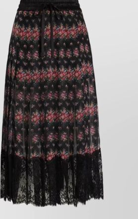 Dolce & Gabbana lace midi skirt pleated floral design
