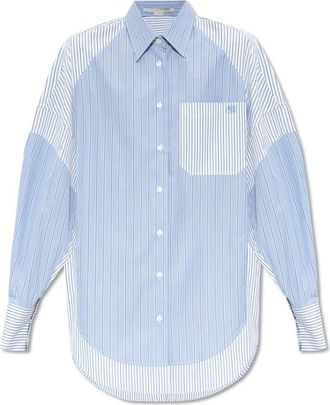 Stella McCartney Shirt met Zak - Dames - Overhemden - Blauw - XS - Katoen - Overhemden