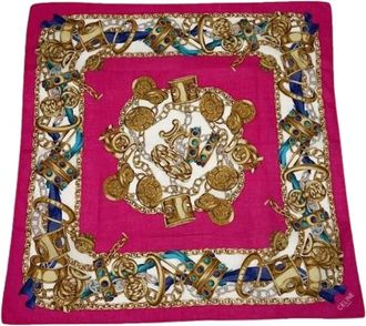 Celine Pre-owned Scarves, female, Pink, Size: ONE SIZE Pre-owned Silk Scarf