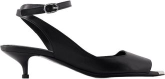 Alexander McQueen Womens Punk Heel Sandal Black Leather