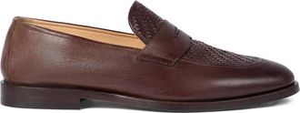 Brunello Cucinelli Loafers met gevlochten-effect en penny loafers - Bruin