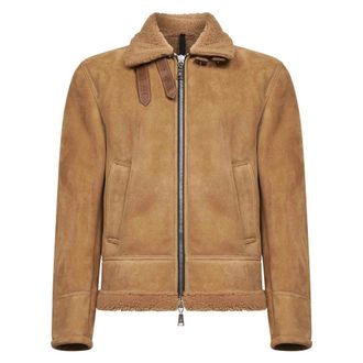 Tagliatore Steele Aviator Jacket - Heren - Leren en Su&egrave;de Jassen - Beige - L - Leer - Jassen