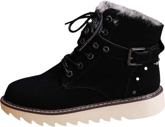 Generic Winter Waterproof Boots for Women Thickened Warm Cotton Boot Size 5 Boots Black