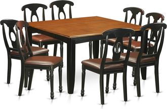 East West Furniture 9 Pc Dining room set-Dining Table and 8 Wood Dining Chairs