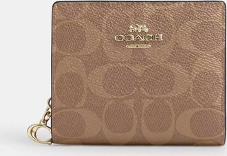 Coach Snap Wallet In Signature Canvas