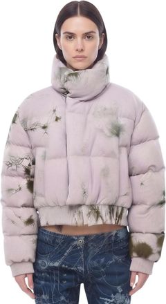 Off-white Pink Floral Mock Collar Jacket