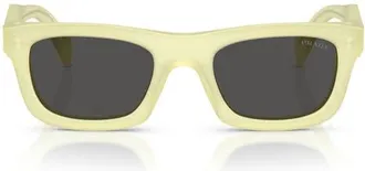 Prada 50mm Pillow Sunglasses in Frosted Vanilla /Dark Grey at Nordstrom