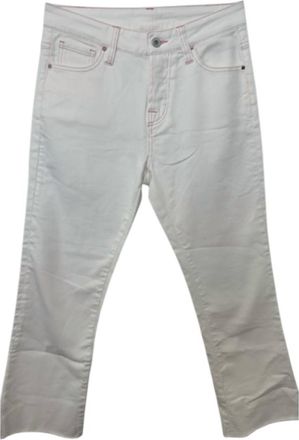 Maurizio Massimino Womens Straight Leg Trouser Jeans In White With Pink